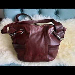 B. Makowski Brown Leather Shoulder Bag
